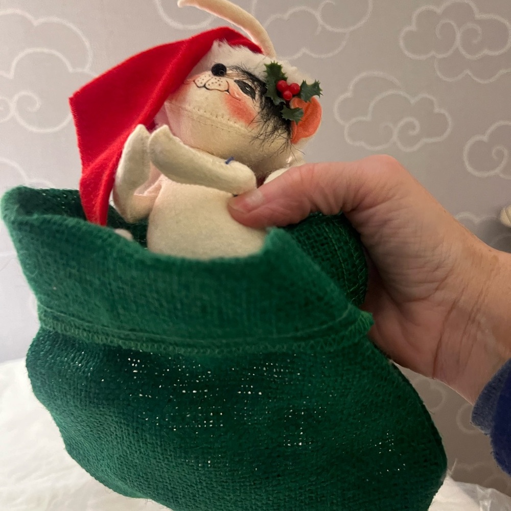 Annalee Christmas Mouse in sack